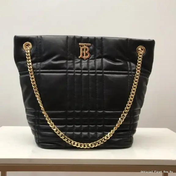 BURBERRY Lola Lambskin Quilted Medium Bag Bucket 0618